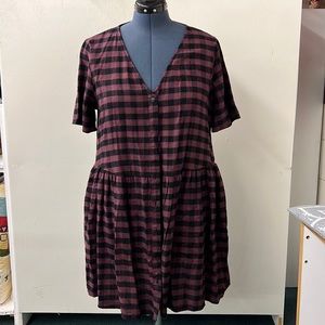 MIDI dress, wild fable maroon plaid, very soft & lightweight